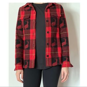 Plaid Jacket, size small,  TNA , red and black buffalo plaid